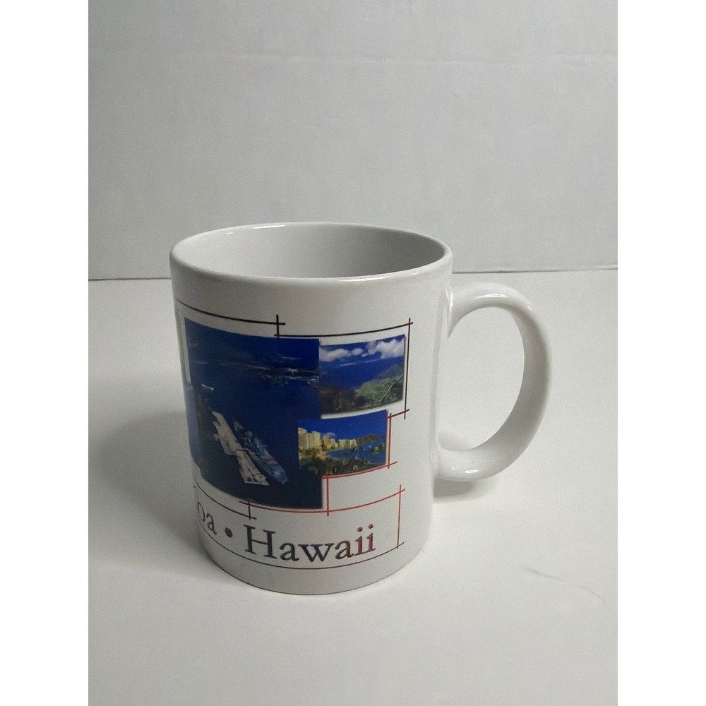 Vintage Hale Koa Hawaii Souvenir Coffee Mug Tropical Collage White Ceramic Cup - Picture 2 of 8